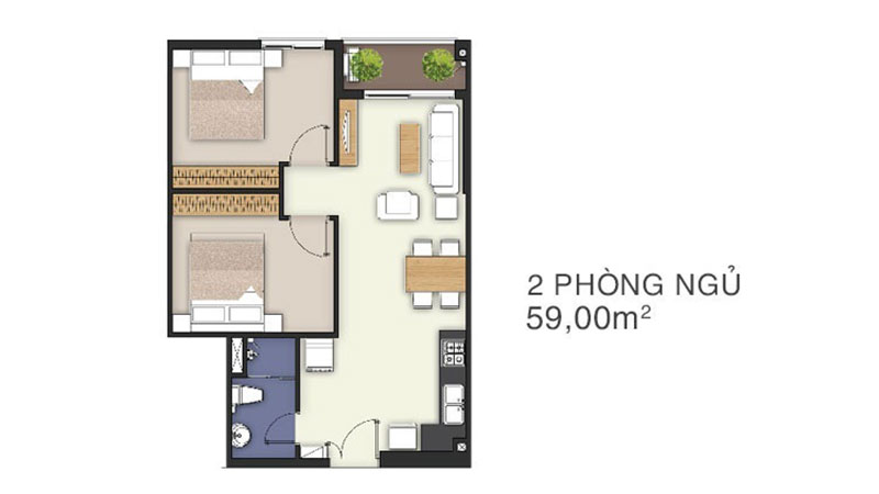 Căn hộ chung cư làng đại học 59 m