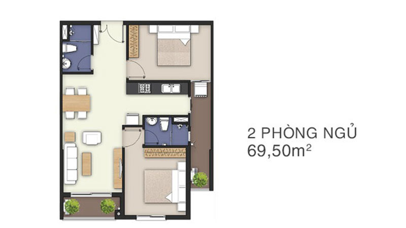 Căn hộ chung cư làng đại học 69.5 m
