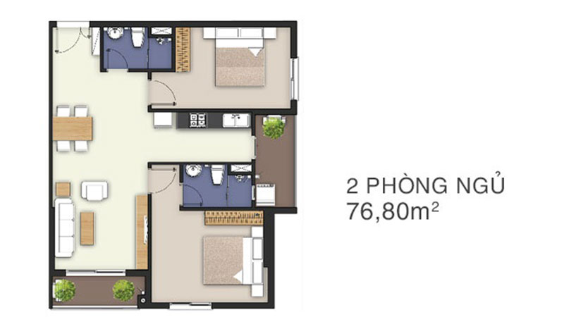 Căn hộ chung cư làng đại học 76 m